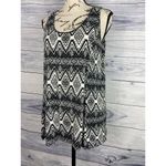 Cato  Sleeveless Jersey Knit Tank Top Womens S Scoop Neck Zipper Back Geometric Photo 4