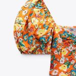 ZARA NWT  PRINTED FLORAL FLOUNCE CROP TOP MEDIUM MULTICOLORED Photo 7