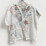 Johnny Was Pete Greta Postage Stamp Linen Tunic Blouse Size XS Photo 0