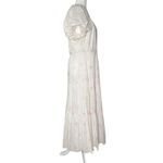 Calvin Klein  Maxi‎ Dress L Babydoll Cottage Tiered Boho Floral Balloon Sleeve Photo 3