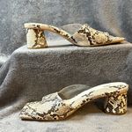 ZARA  Women's Snakeskin Mules - Black and Cream Photo 3