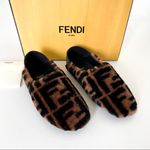 Fendi NWT  FF Shearling Fur Slippers Shoes in Brown Photo 5