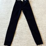 frame denim NWT FRAME‎ Le High Skinny High Rise Straight Fit Black Jeans Size 23 Raw Hem Photo 2
