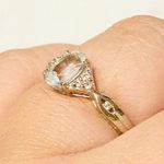 Aquamarine & Diamond Ring 10K White Gold Size 6.75 Photo 2