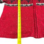 Sonoma Womens Fair Isle Zip Cardigan Sweater Size L Faux Fur Cottage Holiday Photo 4