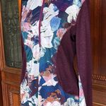 Zelos Colorful Floral Top Zip Neck Long Sleeve Pullover Womens Medium Photo 1