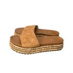 Hey Girl by Corkys BRB Natural Raffia Platform Slide Sandals Brown Size 9 Tan Photo 2
