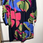 Chico's  Abstract Floral Print Duster Cardigan Navy Blue Pink Green Size Small Photo 3