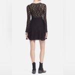 Free People  Cut Out See-Through Lace Teen Witch Mini Dress Black Shearling med Photo 3