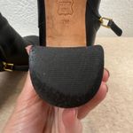 Tory Burch Black Leather Block Heel Ankle Boots Gold Logo Women's Size 7 Photo 14