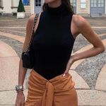 ZARA Rare clay/ rust/ burnt orange wrap skirt with cascading fringe tassels Photo 3