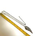 Faux pearl half angel wing locket pendant necklace Photo 6