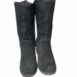 Skechers Plus 3 Pulley Winter Boots Womens 8 Black Suede Hidden Wedge Cozy Fall Photo 2