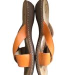 Born Comfort Leather Thong Sandal Sz. 8M B97908 Slide /Slip On Orange W/Flower Photo 4