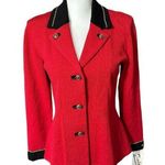 Toula Red Military Knit Blazer Gold Detailing Sz 4 NWT Photo 0