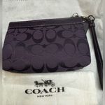 Coach Vintage  Signature Canvas & Leather C Logo Medium Wristlet In Grape Purple Photo 1