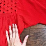Madewell • Daybreak eyelet dress linen shift mini peasant boho Tropical Coral Photo 6