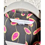 Diane Von Furstenberg  Chrissie Silk Blend Long Sleeve A-Line Dress Black/Pink S Photo 6