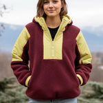 Free People FP Movement Womens Lead The Pack Fleece Pullover Hoodie Jacket Sz L Photo 0