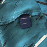 Apt. 9  Teal Black White 1/4 Zip Tie Front Blouse Size XXL Photo 4