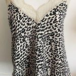 Love Stitch • Lace Leopard Print Silky Camisole Tank Top Black Photo 0