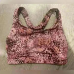 Athleta Ultimate Printed Women’s Bra Pink Leopard Print Activewear Size XS Photo 2