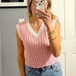 Sugar Moon Pink & White Sweater Vest Size XS Photo 0