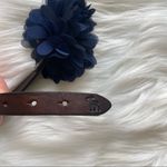 Hollister 🌺🌺 Leather Belt with Decorative Blue Flower and Gemstones Photo 6