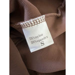 Women's Brown Ribbed Long Sleeve Square Neck Athletic Top Photo 6