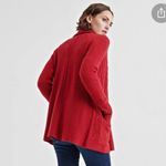 Lucky Brand Women’s Red Wool Blend Texture Stitch Cardigan Sweater Size XS Photo 1