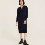J. Crew Merino Wool Knit Long Sleeve Dress Black Photo 4