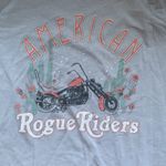 Living Doll NWT  ‘American Rogue Riders’ biker cold shoulder gray shirt, size L Photo 3
