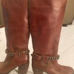 BCBG Brown Heeled Boots with Chain Detail Size 8 Photo 2