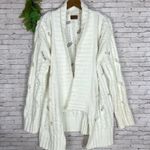 POL  White Chenille Open Knit chunky Longline Cardigan Photo 0