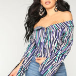 The Sang Women’s off the shoulder 80’s style retro vibe by  brand Photo 0