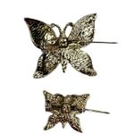 Vintage Butterfly Black & White Enamel Gold Tone Rhinestone Scatter Pins Photo 7