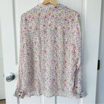 Ganni Ditsy Floral Ruffle Front Blouse Sheer Button Up Top Size M / L Photo 1