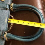 Henri Bendel CARLYLE Caviar Tumbled Teal Leather Satchel Bag with Original Strap Photo 11