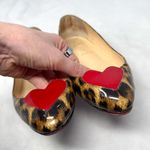 Christian Louboutin  Doracora Heart Leopard Patent Leather Flat Shoes Brown 37 Photo 4