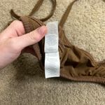 Aerie Women’s Medium Crinkle Halter Voop Bikini Top-Dark Brown Photo 6