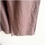 Vivid 100% Linen Brown Cropped Wide Leg Zipper Front Pants Lagenlook Minimalist Size M Photo 7