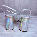 Sam Edelman  circus kia block heels sandals holographic silver strap shoes 11 Photo 7