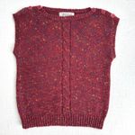 Karen Scott Collections Sweater Vest Medium Red Cable Knit Sleeveless Top Photo 6