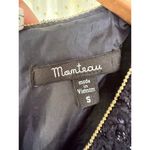 Monteau  Navy Metallic Tweed Gold Hardware Trim Front Open Pockets Shift Dress S Photo 5