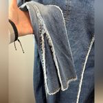 Trilogy Women's Vintage Long Frayed Blue Denim Jacket‎ Size Medium Photo 3