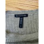 Eileen Fisher Women’s Linen Ribbed Long Sleeve Crew Neck Sweater Beige Size L Photo 4