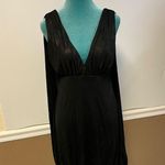 Bebe Y2K  Black Draped Bubble Hem Mini Dress – Size M Cape Shoulder Detail Photo 2