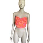 ZARA  Orange and Pink Floral Corset Crop Top Photo 1