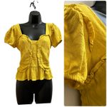 Line and Dot  Crepe Elena Front Ruffle Back Smocked Detail Coquette Top Medium Photo 2