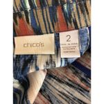 Chico's Chico’s Women Blazer 2 Metallic Tropical Single Breasted Open Collared Resort Photo 6